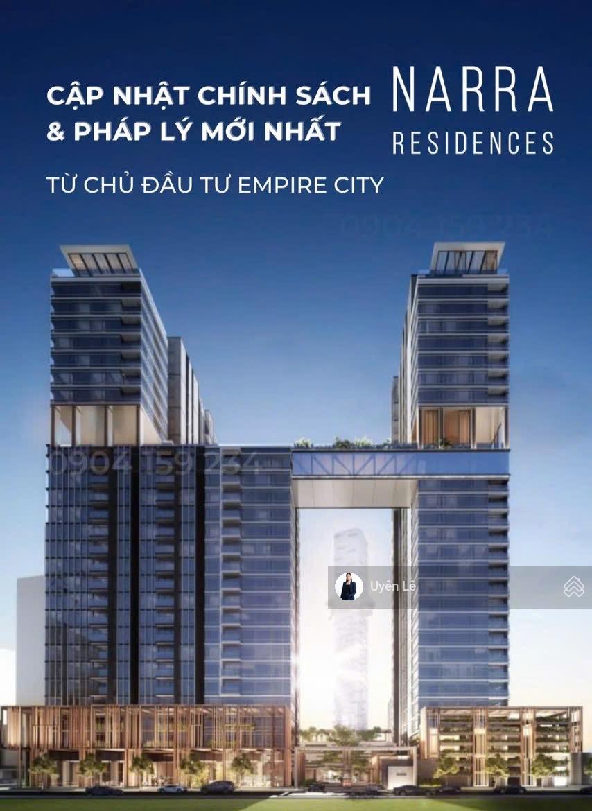 Bán Narra Empire City. Loại căn 3PN thiết kế cực kỳ hợp lý và sang trọng. Giá 26.5 tỷ gồm thuế, phí