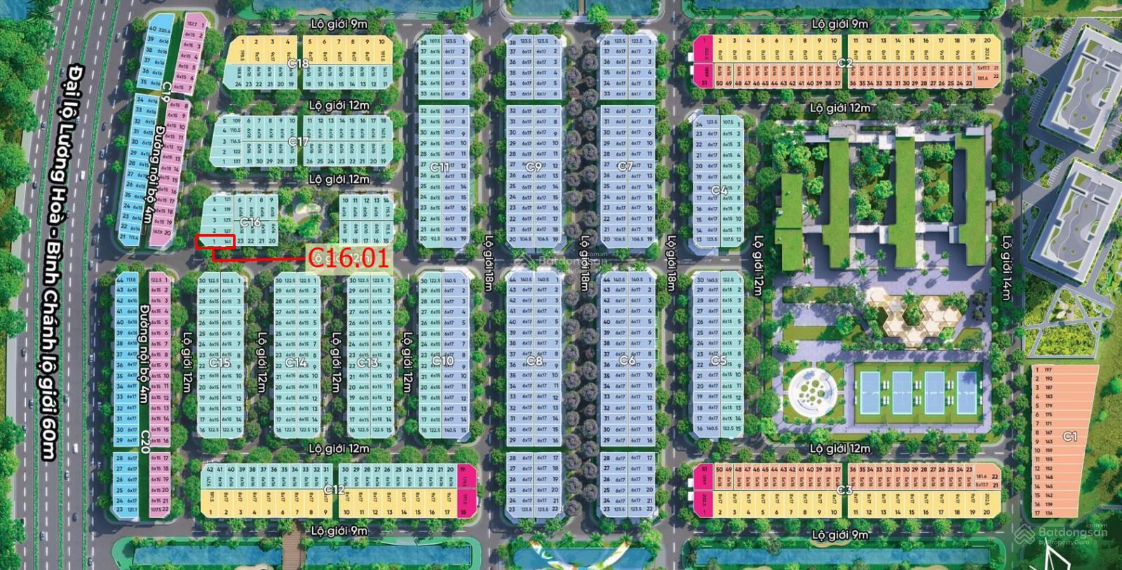 Căn góc 2 mặt tiền đường 12m đường trục chính. Kích thước 7x20m. Tường 20m ốp kính cho kinh doanh