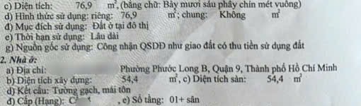 Bán nhà mặt tiền CN 76m2 đường thông Dương Đình Hội Quận 9