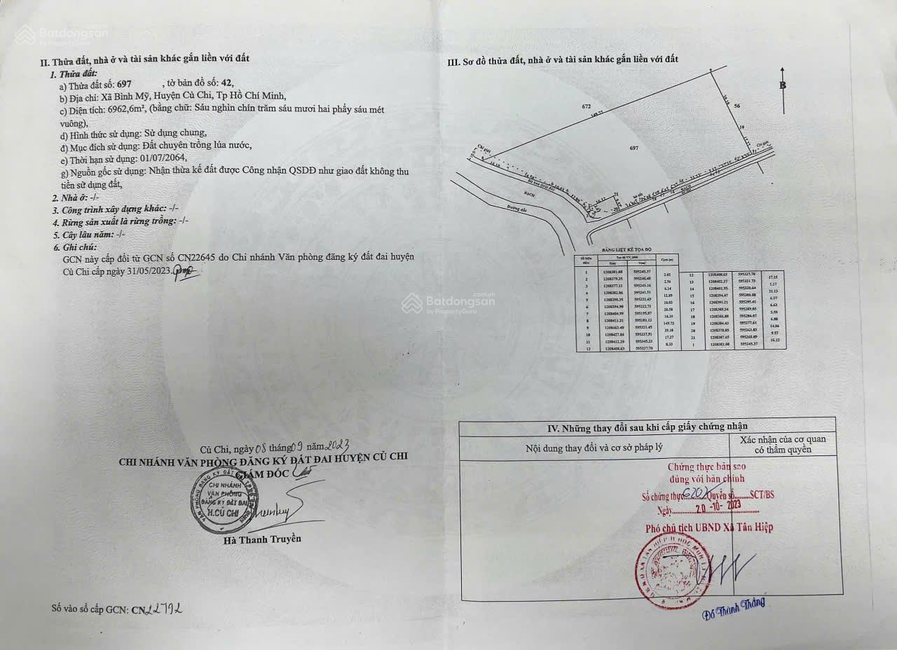 Đất mặt tiền rạch Bình Mỹ, Củ Chi. Sát khu dân cư giá rẻ