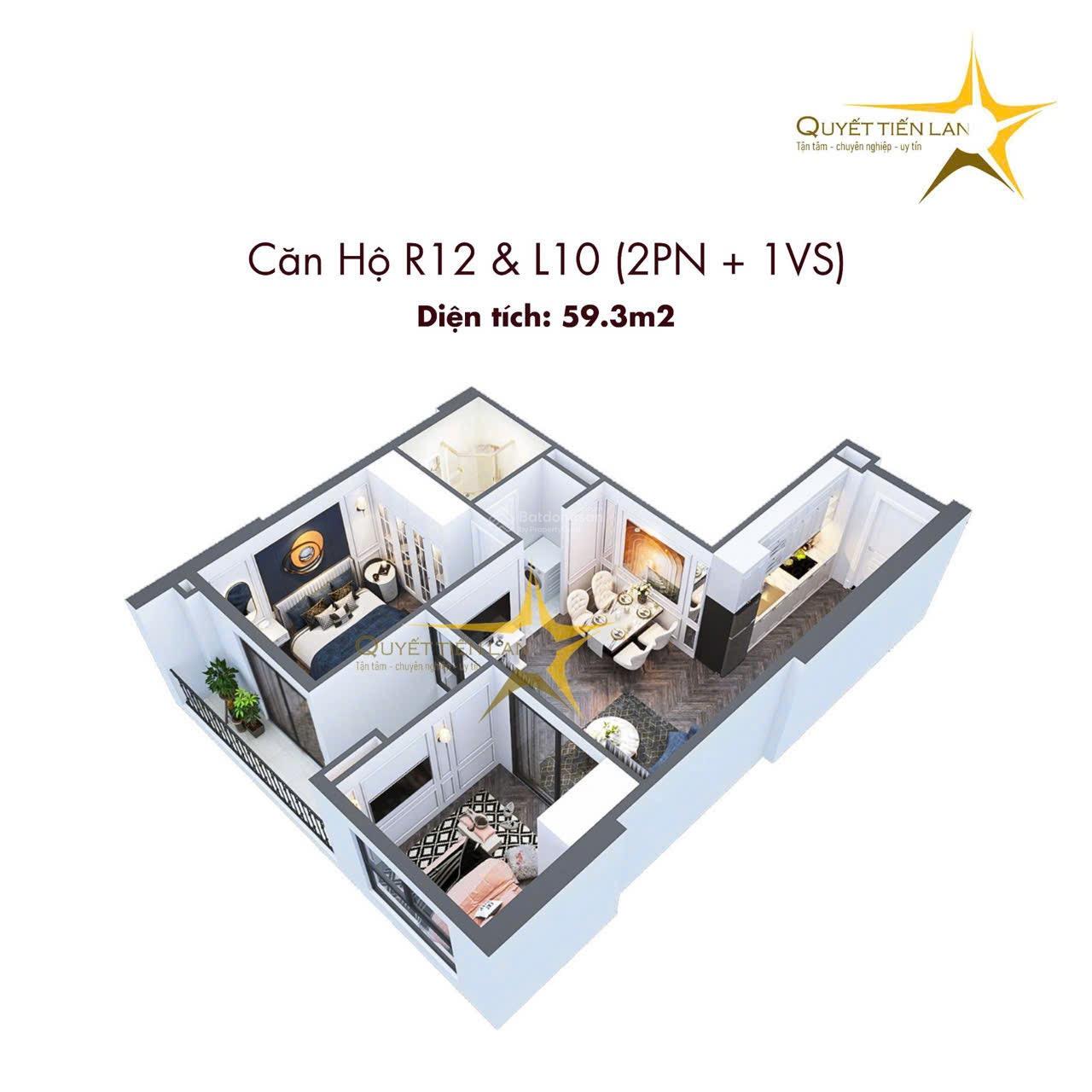 Căn hiếm 59,3m2 duy nhất còn sót lại hàng FO chủ đầu tư chung cư cao cấp Eden Garden từ 566tr