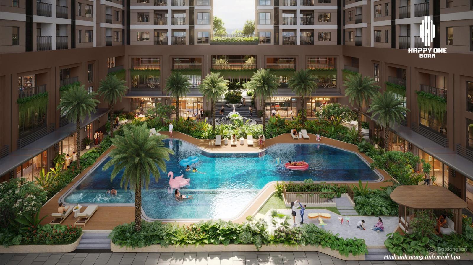 Bán căn 2pn 2wc 70m2 giá rẻ nhất tại HAPPY ONE SORA tầng cao view đẹp