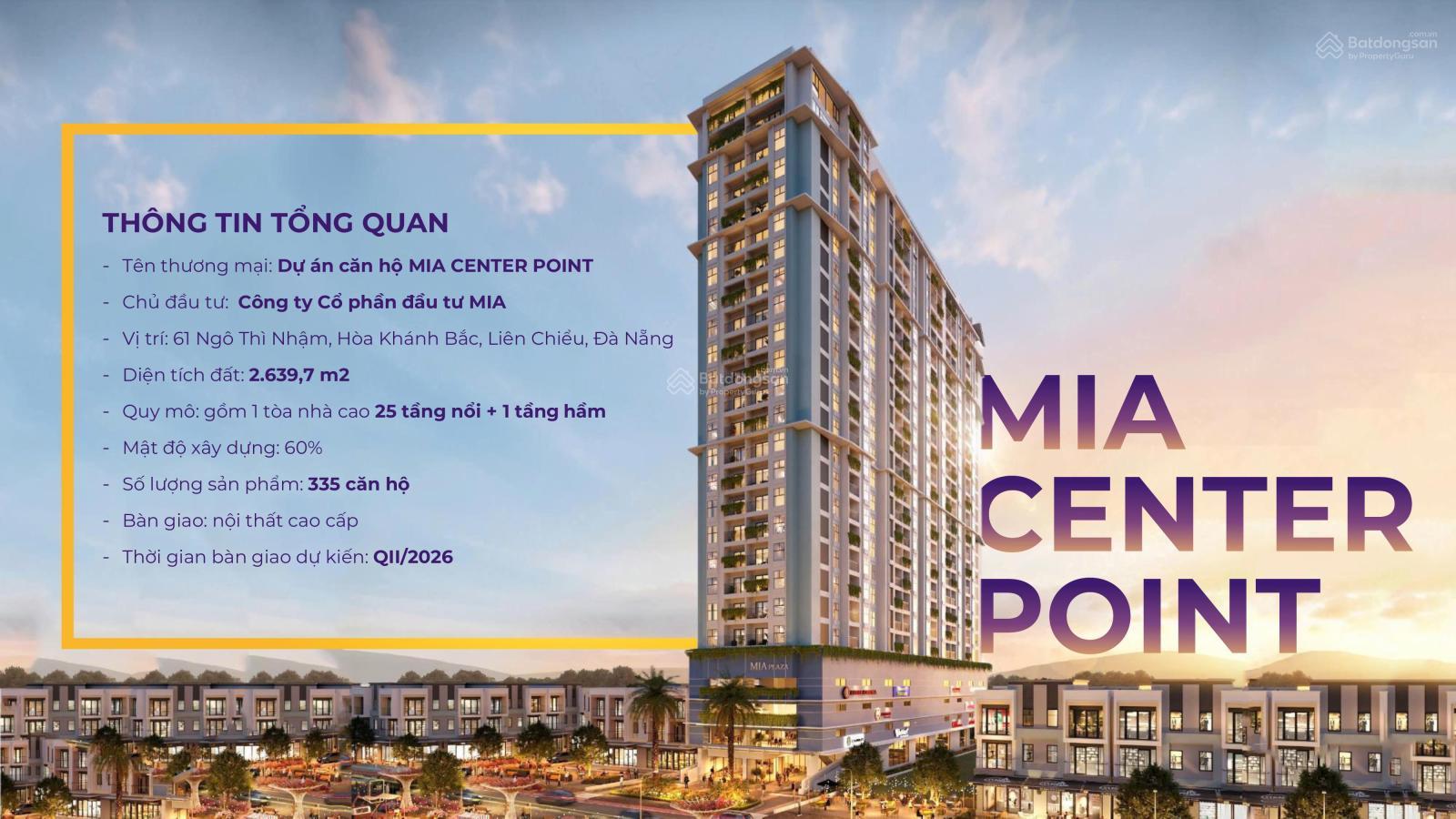 Căn Duplex thông tầng 138.9m2 full giá 7.777 tỷ view thành phố - Mia Center Point