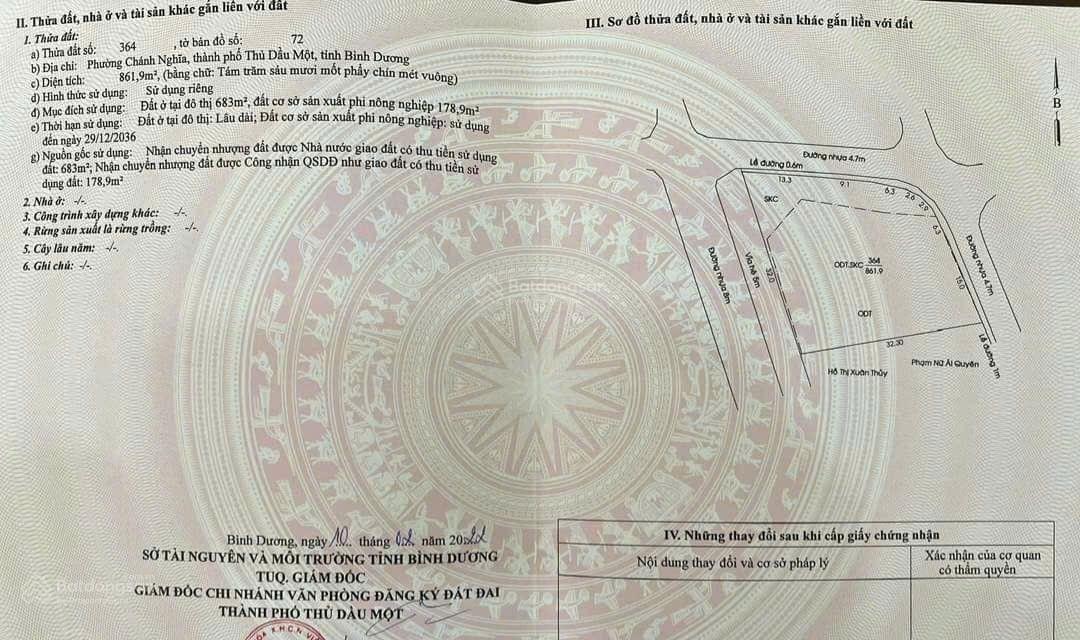 Lô góc 3 mặt tiền đường lớn KDC Chánh Nghĩa 862m2 thổ cư 683m2 vị trí cực kỳ đắc địa xây khách sạn