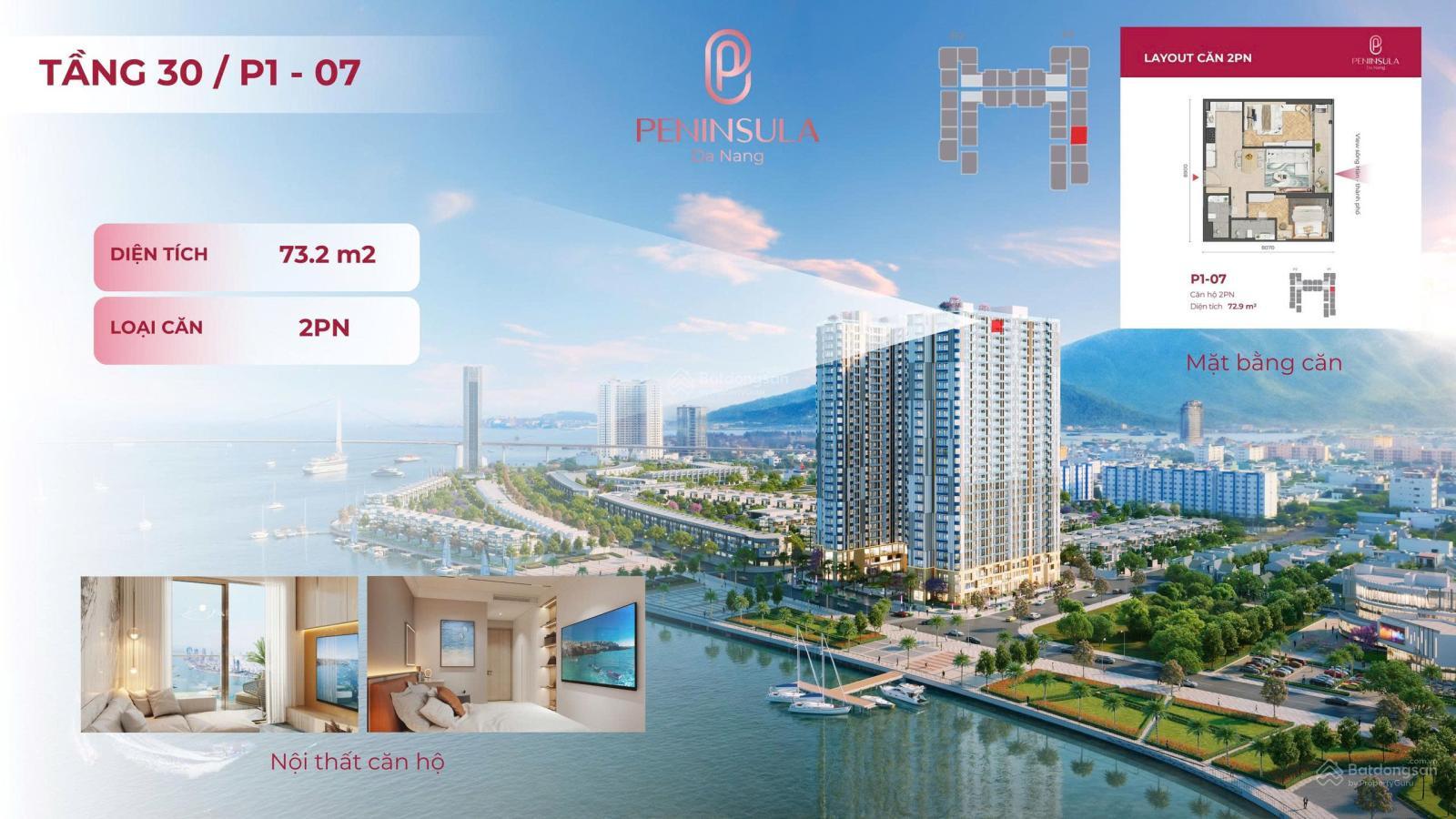 Duy nhất 1 căn 2PN tầng 30 - Peninsula Đà Nẵng - view triệu đô không giới hạn