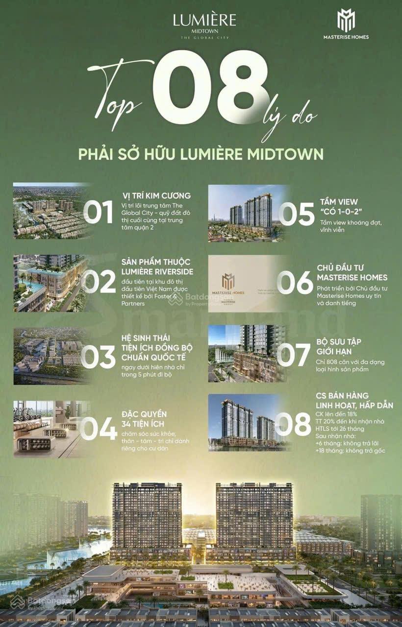 Bán căn hộ hạng sang ngay trung tâm Sài Gòn - Lumière Midtown - Chủ đầu tư Masterise - giá tốt nhất