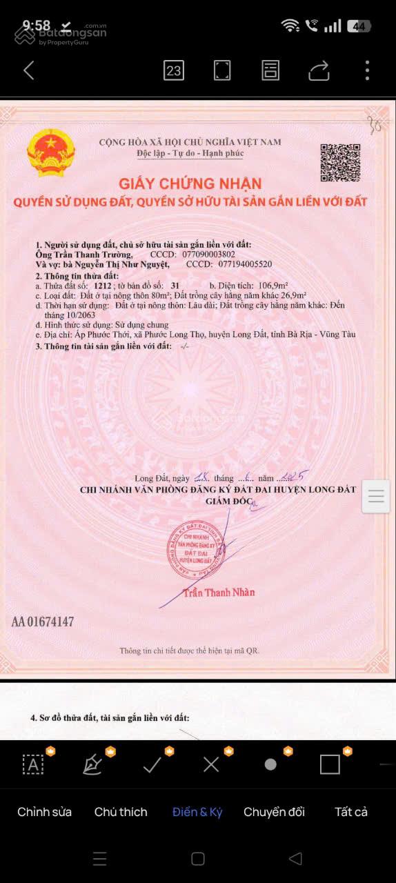Bán đất đầu tư Khu Công Nghiệp Đất Đỏ , BRVT Bán đất đầu tư Khu Công Nghiệp Đất Đỏ , BRVT