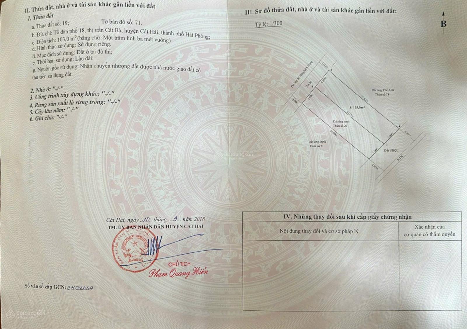 Đất mặt đường Núi Ngọc trung tâm Thị Trấn Cát Bà xây khách sạn siêu đẹp