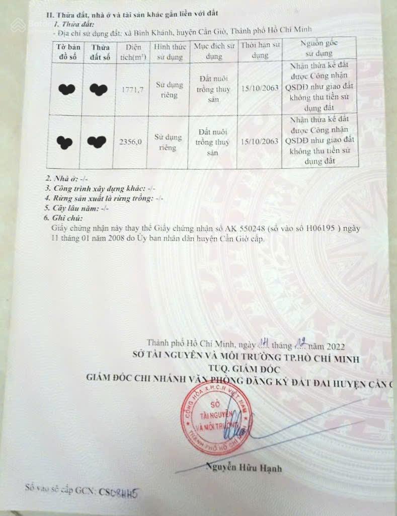 Bán gấp, hàng cực hiếm hơn 4.000m2 đất Bình Khánh, giá rẻ bèo 860K/m2