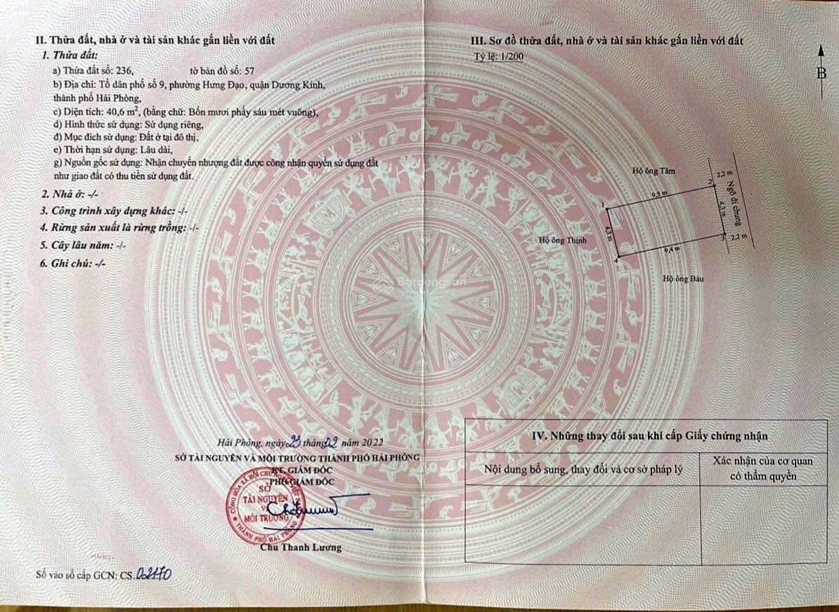 Giá 980tr có ngay lô đất Tiểu trà - Dương Kinh . hải Phòng