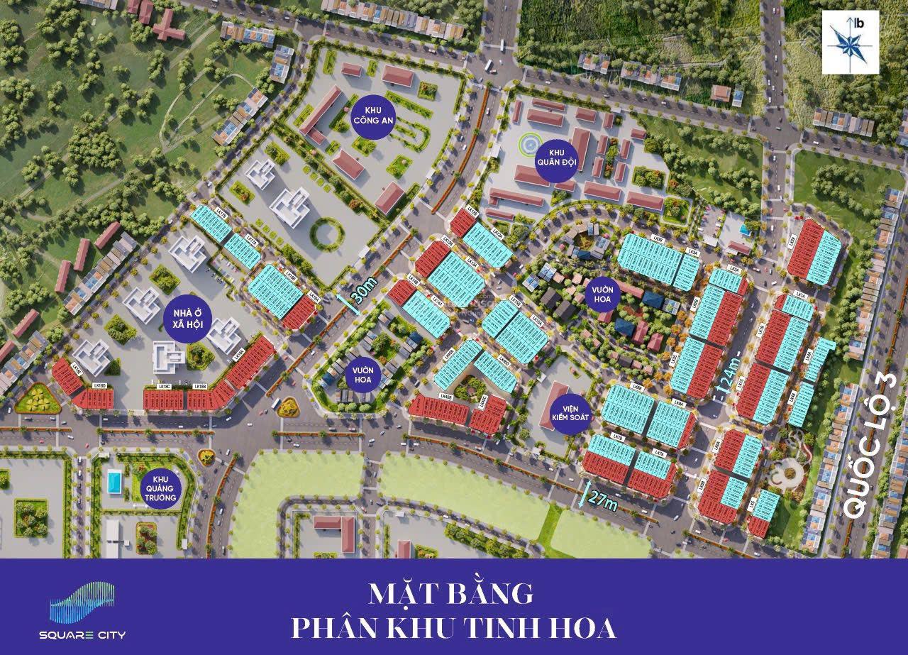 Qũy độc quyền 2 lô Liền kề dự án Square City Phổ Yên, Thái Nguyên. Dự án điểm đầu đường Vành Đai 5
