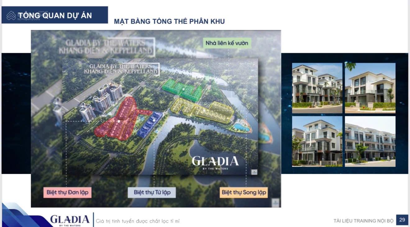 Bán biệt thự Gladia Khang Điền, view sông, 6 tầng thực vật, DTXD 279m2 Bình Trưng Đông, Quận 2, HCM