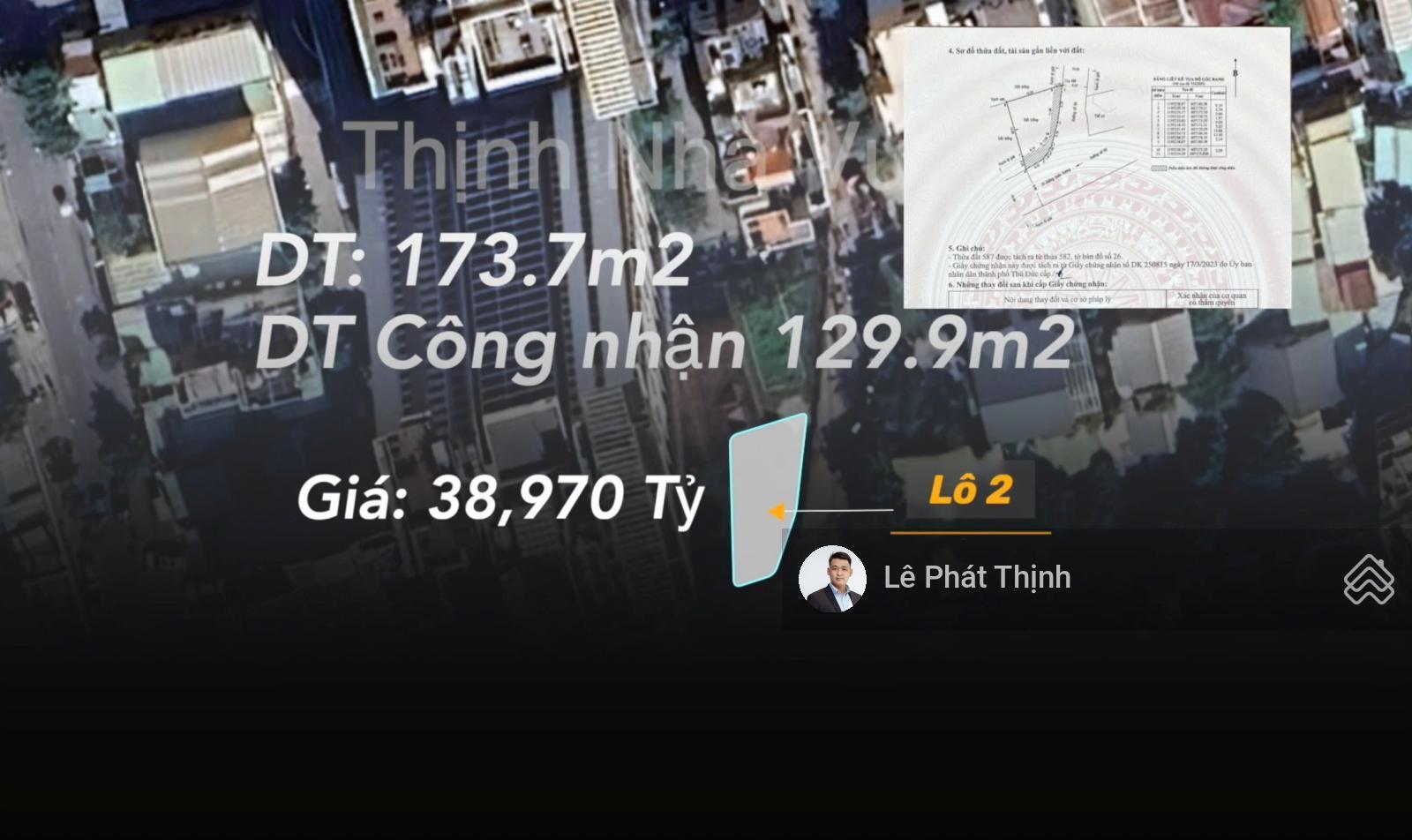 Bán lô góc tại Số 65, Thảo Điền, Quận 2, HCM, giá 38,97 tỷ, diện tích 173,7 m2, pháp lý chuẩn