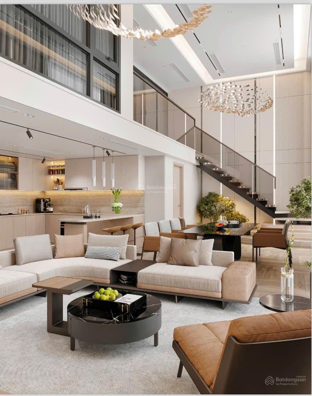 Căn duplex 2 tầng thông phòng khách đủ đồ đẹp view trực diện sông Hồng, cầu Nhật Tân giá 129tr/m2