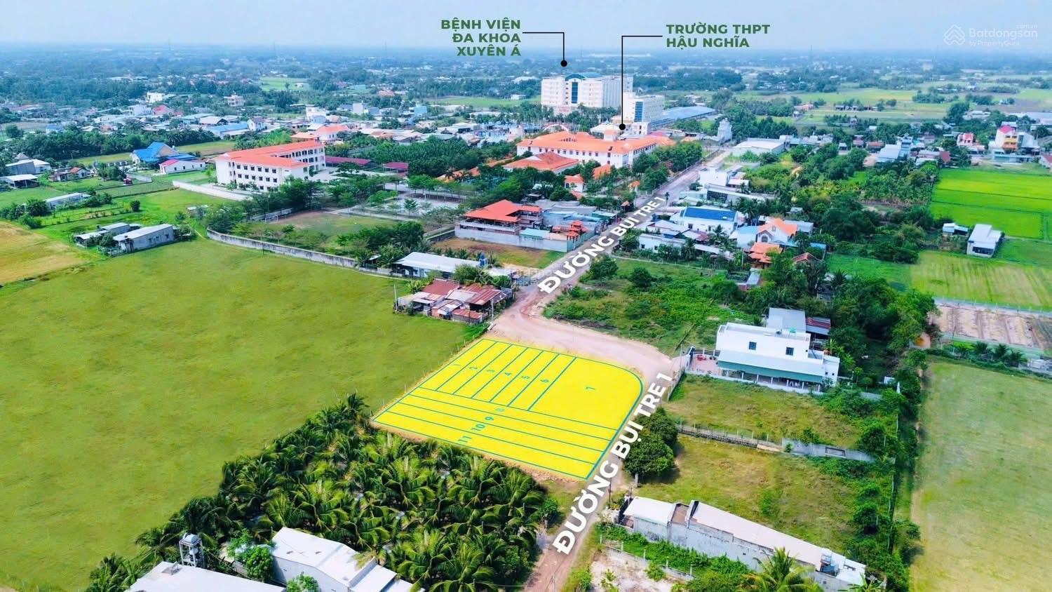 Mở bán 3 lô đất 5x25,4m cách Vin Hậu Nghĩa 60m, giá F0 3tỷ125. Sổ riêng từng nền