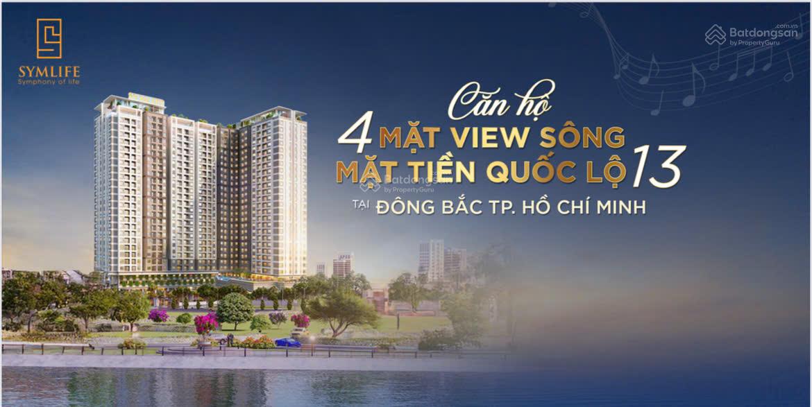 Căn hộ 4 mặt view sông Symlife Thuận An, 36,8 triệu / m2, 70 m2, 2PN + 2WC, Tại Hồ Chí Minh Căn hộ 4 mặt view sông Symlife Thuận An, 36,8 triệu / m2, 70 m2, 2PN + 2WC, Tại Hồ Chí Minh