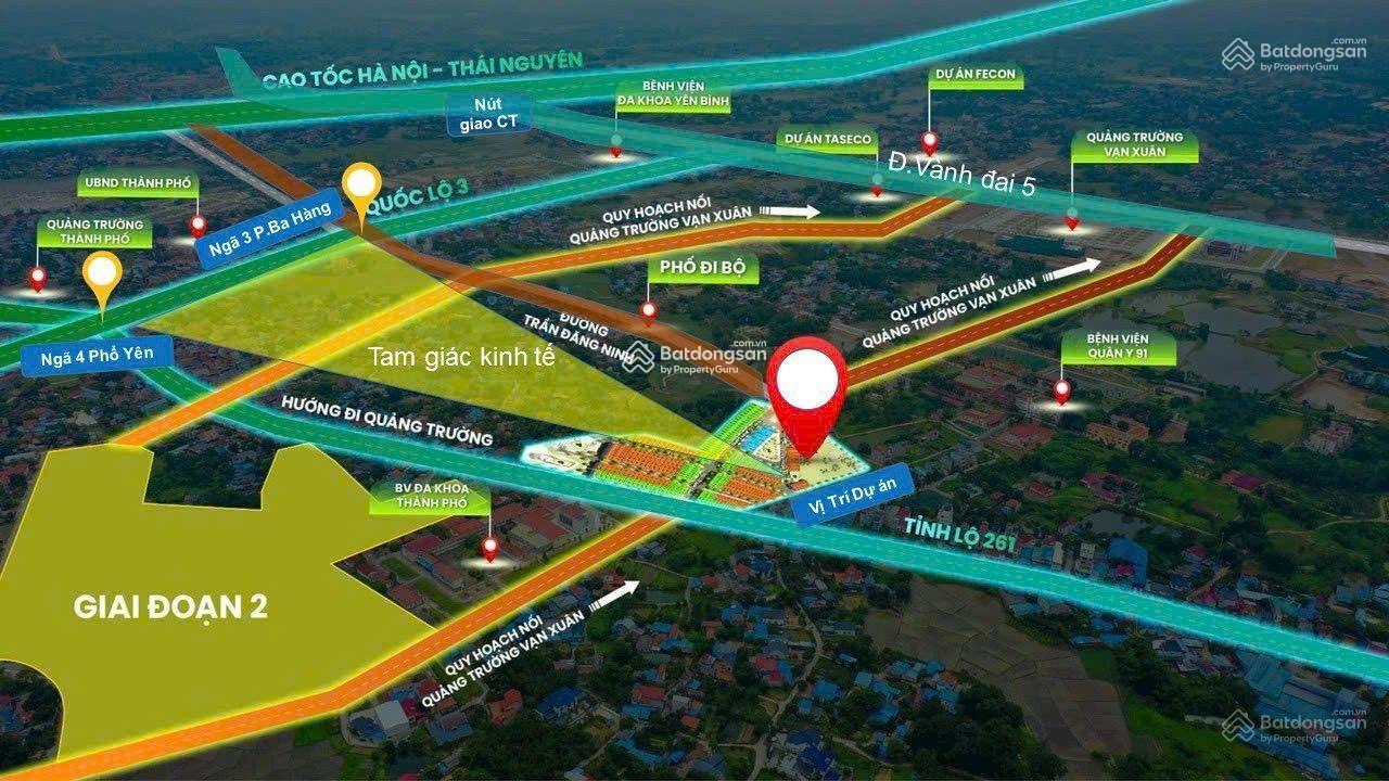 Chỉ 2,3 tỷ/ lô đất nền 100m2 ngay ĐT261, cạnh Bv Đa khoa, trung tâm TP Phổ Yên. Sẵn sổ đỏ từng lô .