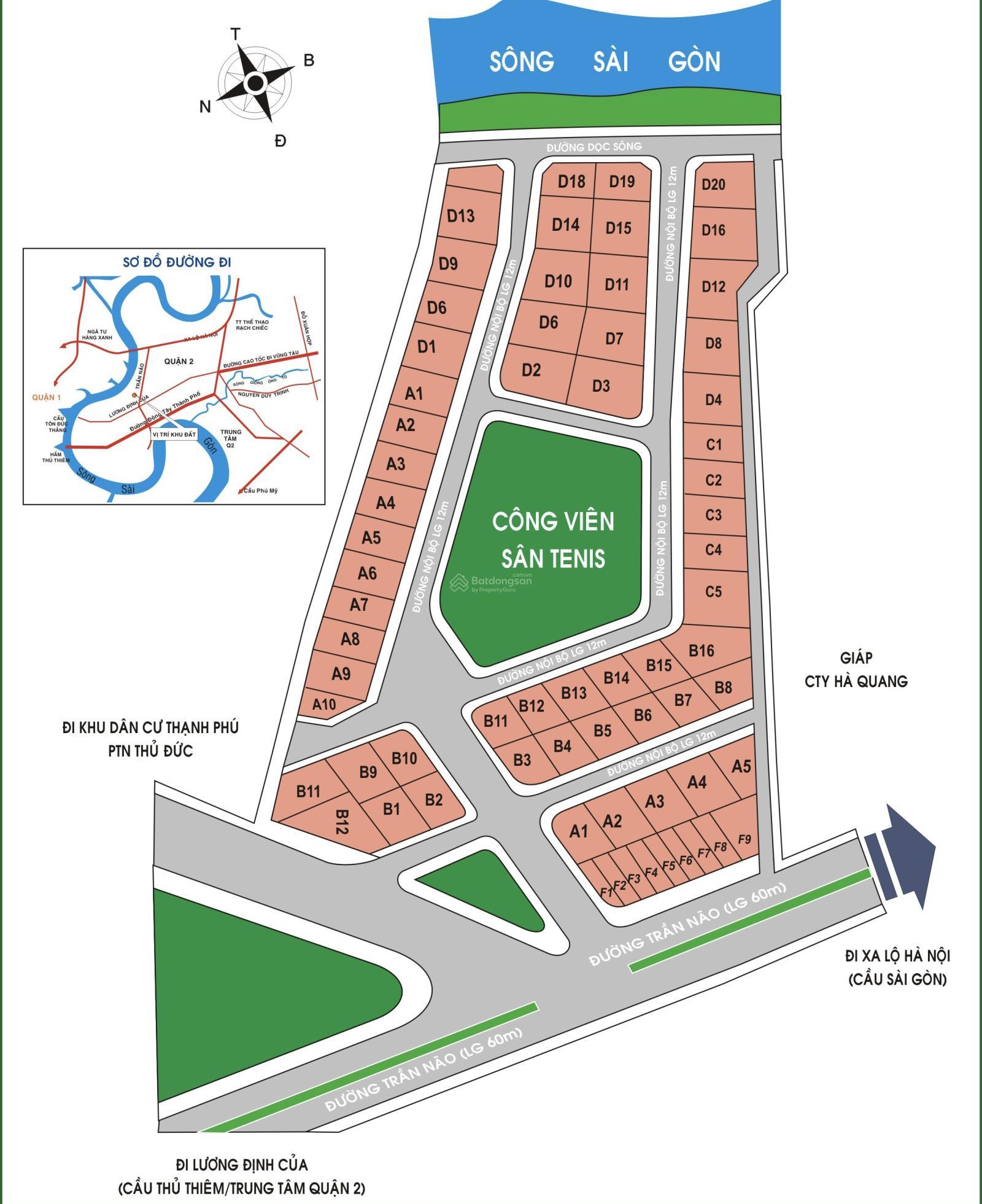 Bán lô đất khu biệt thự sang trọng nhất đường Trần Não, DT. 300m2, ven sông Sài Gòn