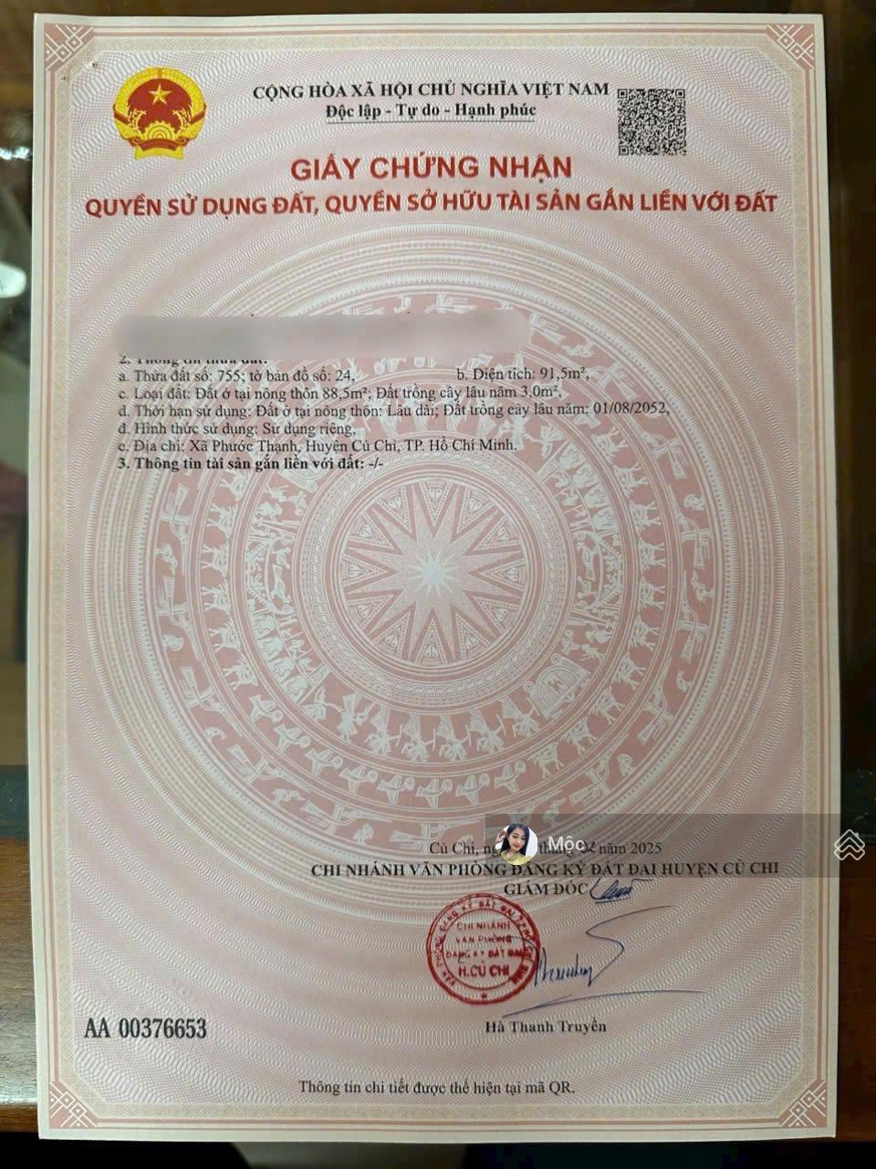 CHỈ 400TR ĐÃ SỞ HỮU ĐƯỢC LÔ ĐẤT ĐẸP 88M2 FULL THỔ ĐƯỜNG NHỰA LỚN - Ở PHƯỚC THẠNH. NẮM ĐẦU CHÍNH CHỦ