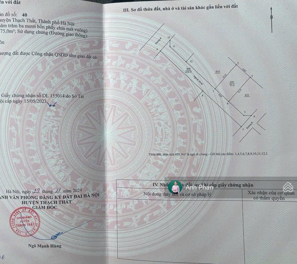 Cần bán lô đất Bãi Dài 75m2 full thổ cư 3.9tỷ cạnh đô thị Xanh Villa vị trí siêu đẹp, sinh lời cao
