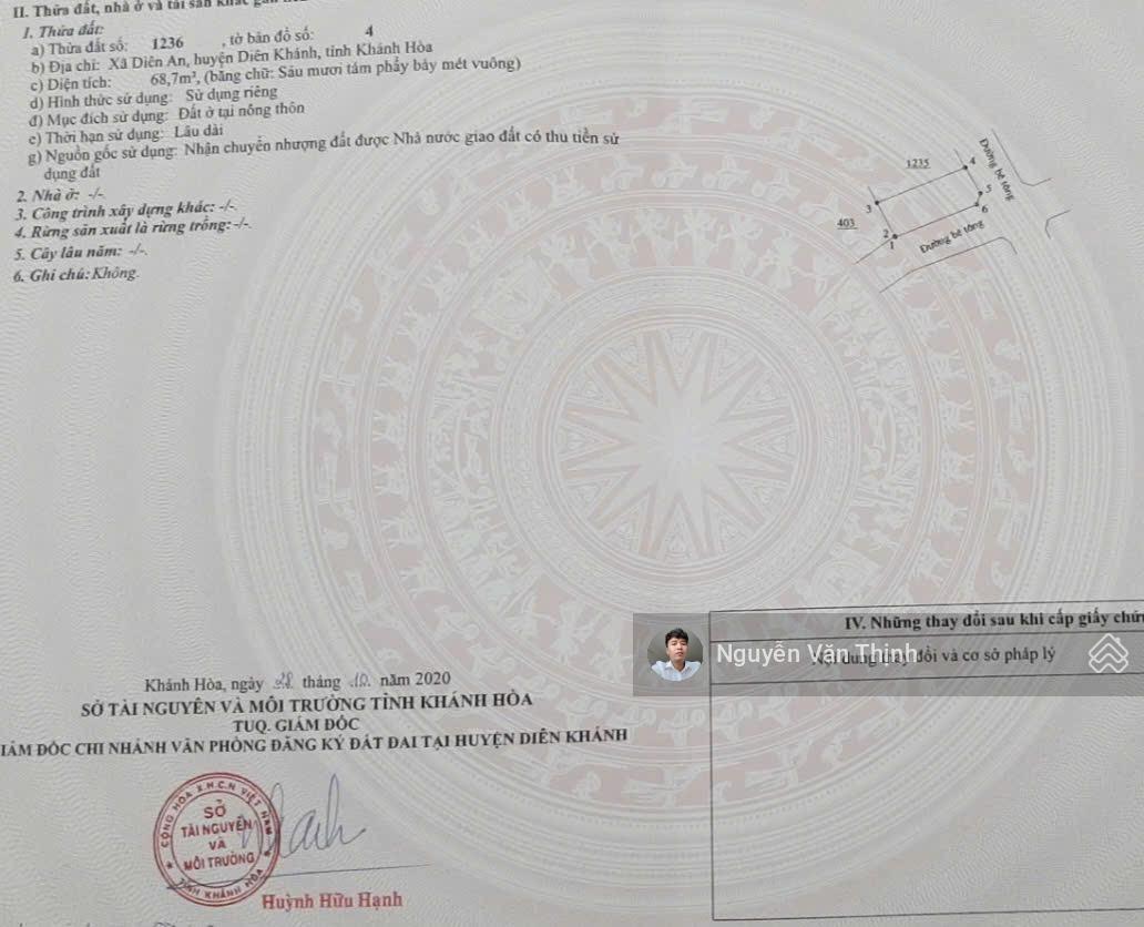Lô góc đường nhựa Thôn An Ninh Diên An chưa qua đường rây 68,7m2 1tỷ250tr Lô góc đường nhựa Thôn An Ninh Diên An chưa qua đường rây 68,7m2 1tỷ250tr