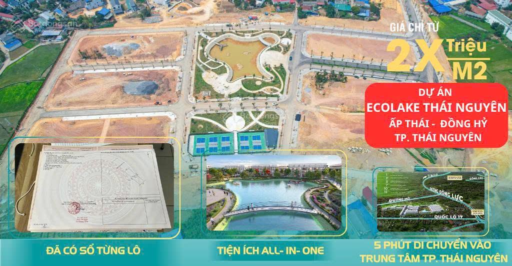 Chính chủ cần bán nhanh lô áp góc dự án Ecolake Thái Nguyên, giá CĐT