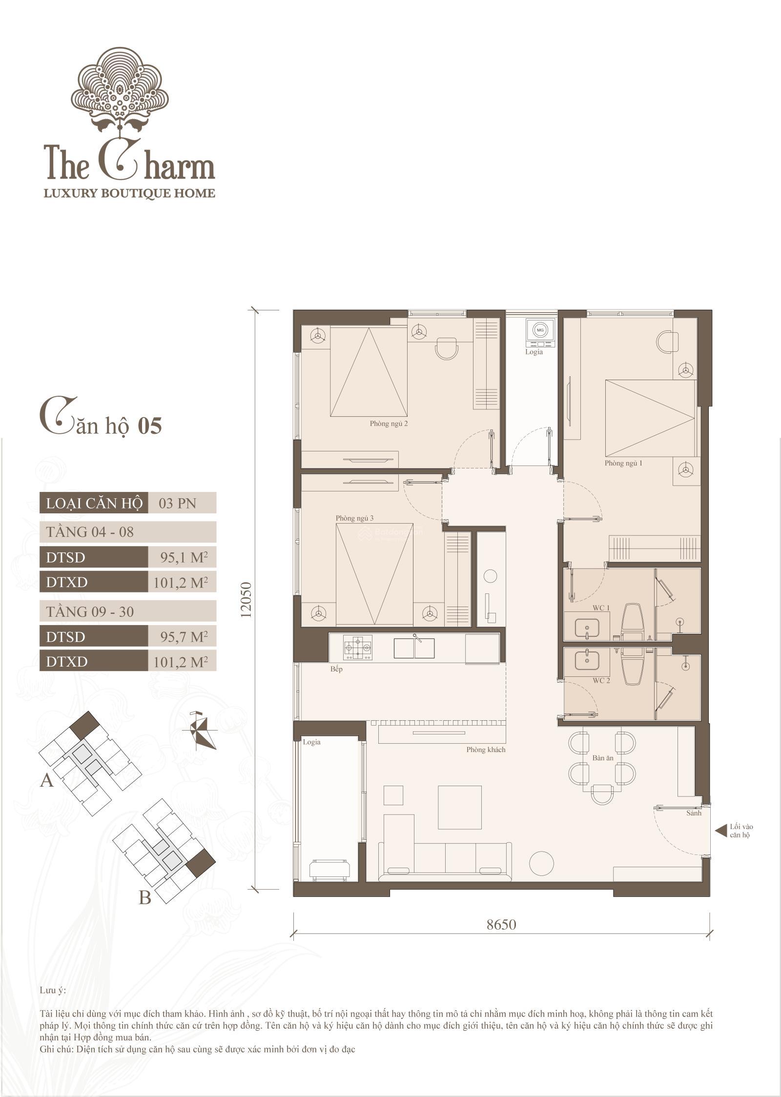 Chỉ 2,1 tỷ sở hữu căn hộ góc vip 3 ngủ 91,5m2 full đồ tòa The Charm An Hưng, Tố Hữu, HN