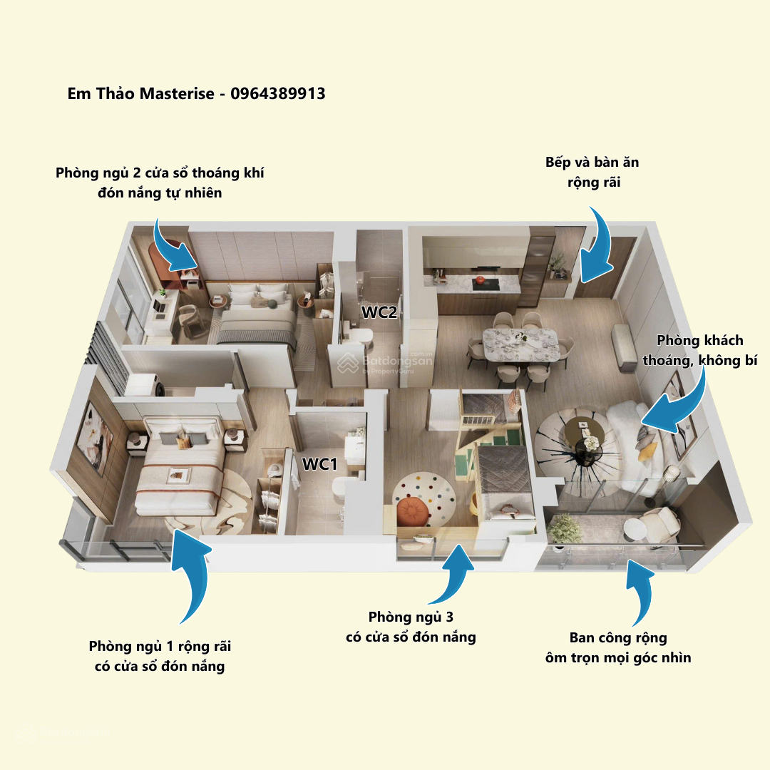 3N 2WC "đủ đầy" tại Masteri Lakeside, dành cho gia đình hạnh phúc, sở hữu vĩnh viễn LH: 0964 389 ***