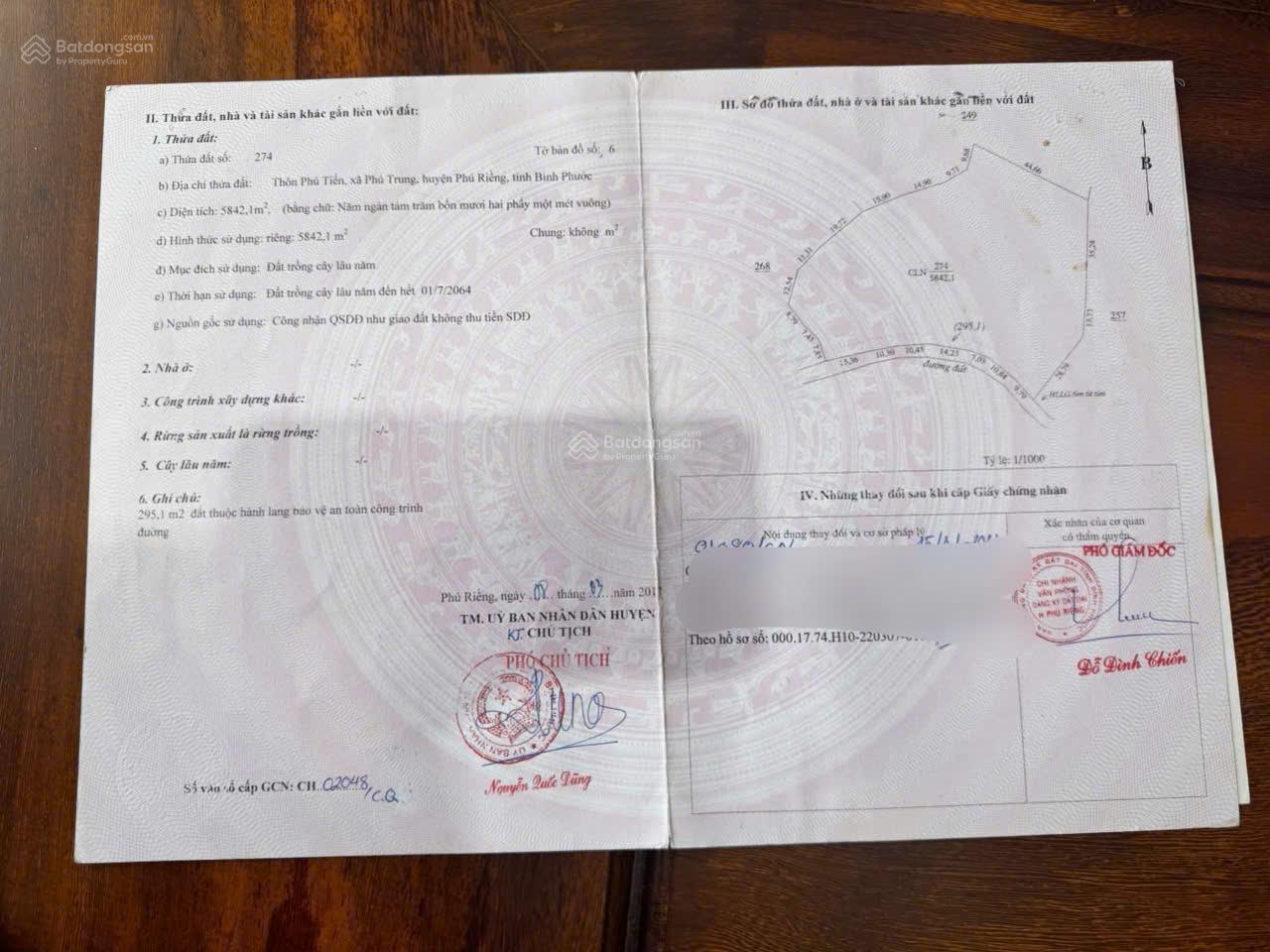 Bán đất view đẹp tại Phú Trung, Phú Riềng - 7,6 tỷ, 19500 m2