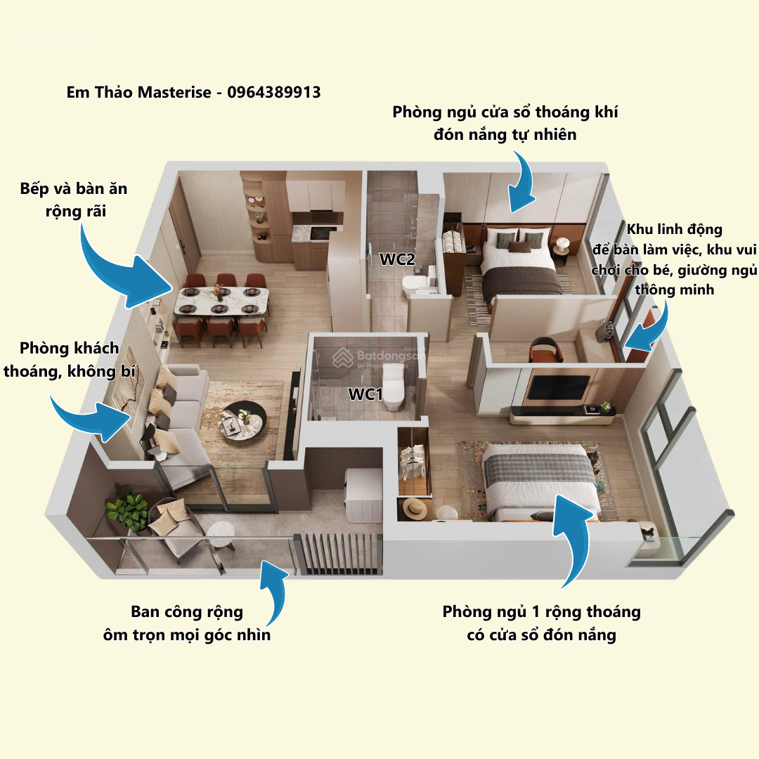 Không cần view đẹp nhất chỉ cần là rẻ nhất, 1 căn 2N 2WC rẻ nhất Lakeside 69.1m2, giá 4tỷ full phí