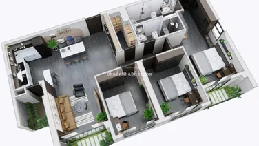 Bán tầng đẹp 3PN hướng mát, kí HĐMB CĐT, vào ở ngay được, full nội thất liền tường cc