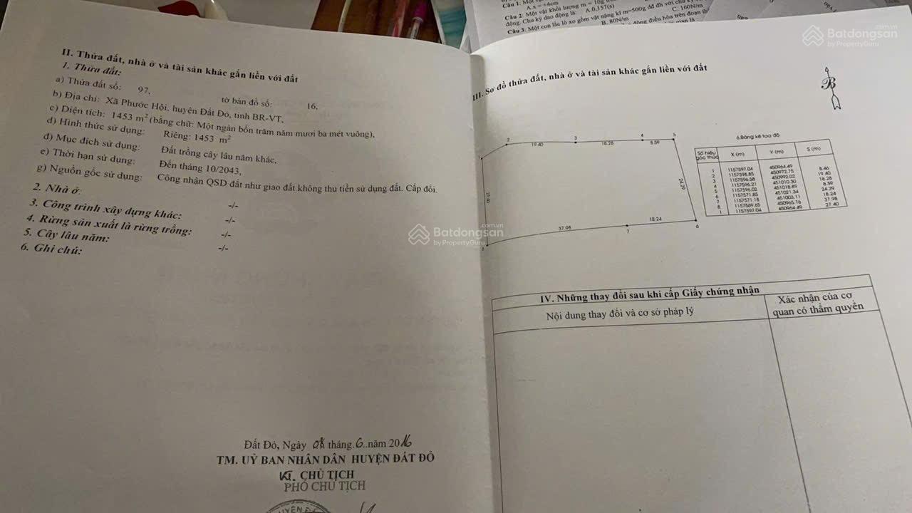 Cần bán: Đất vườn nghỉ dưỡng giá rẻ vị trí đep cách biển Phước Hải 6km