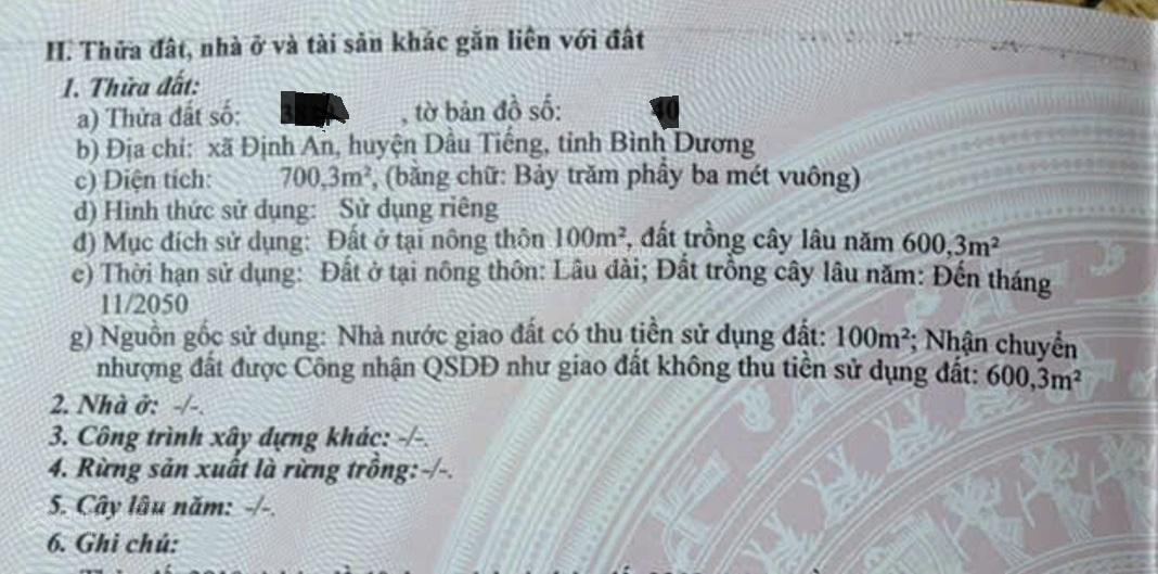 Chính chủ cần bán nhanh lô đất mặt tiền đường DT 744, Định An, Dầu Tiếng, TP.HCM