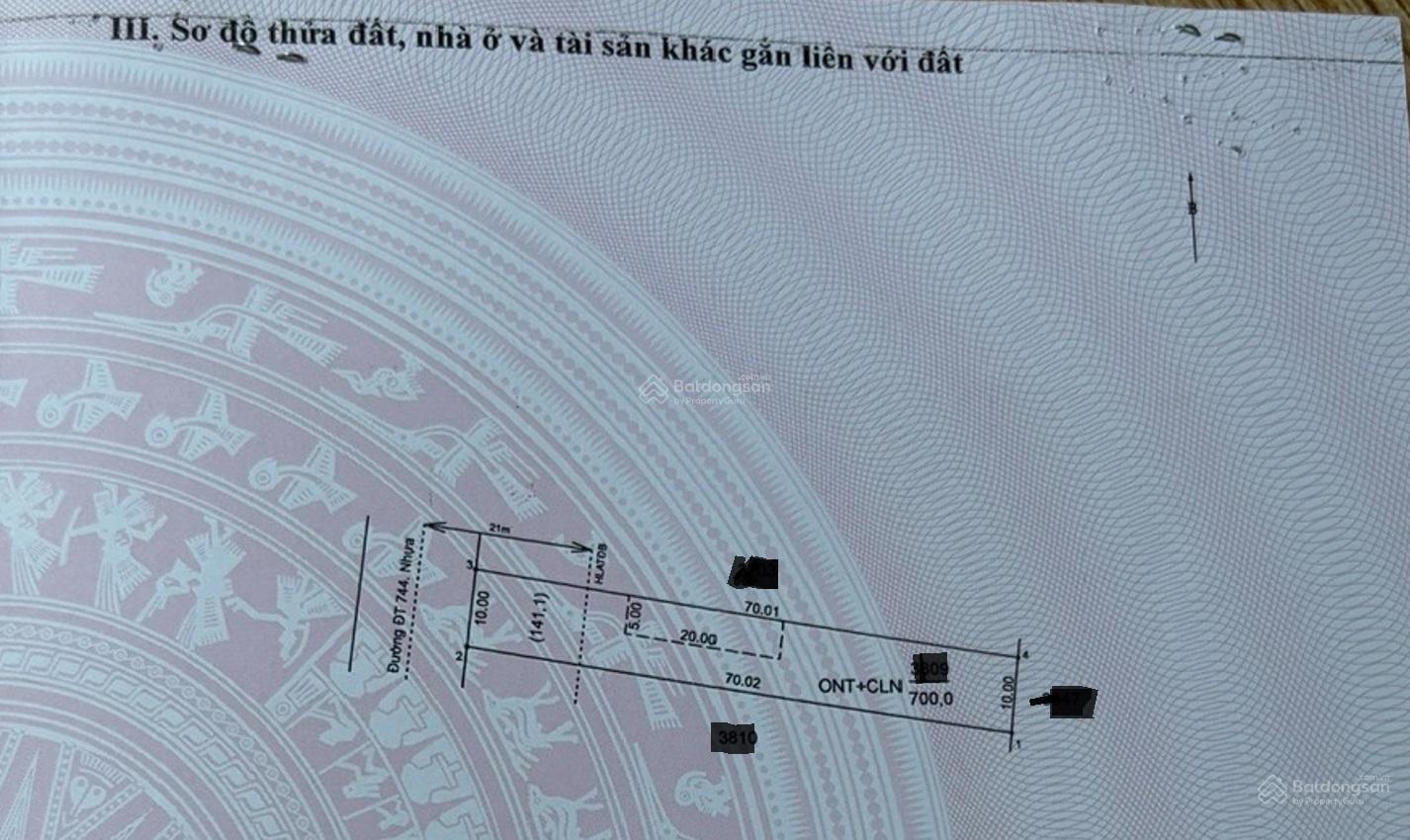 Chính chủ cần bán nhanh lô đất mặt tiền đường DT 744, Định An, Dầu Tiếng, TP.HCM