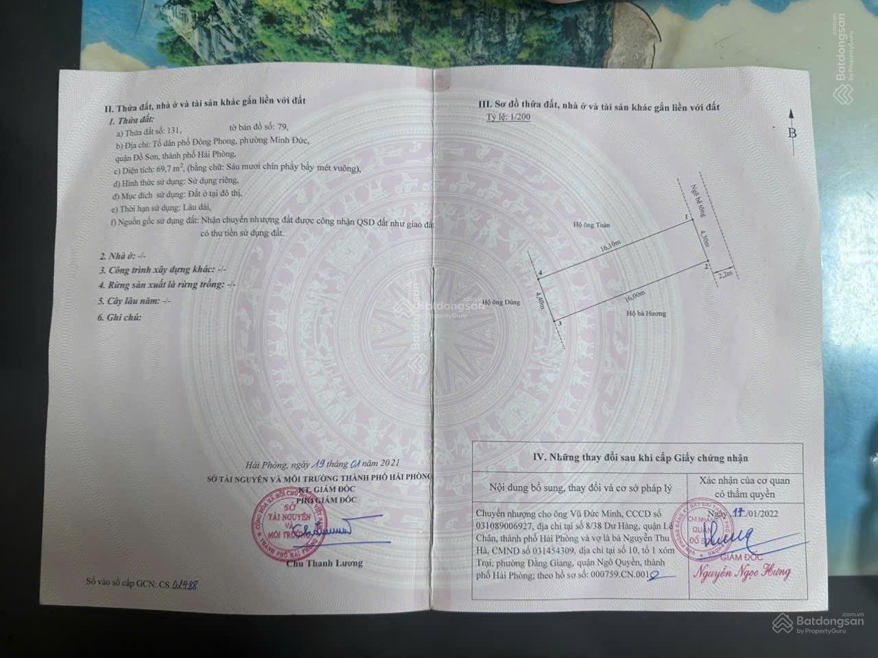 Bán đất tại Đường 403, Minh Đức, Đồ Sơn, Hải Phòng, 1,15 tỷ, 69,7 m2 giá cực chất
