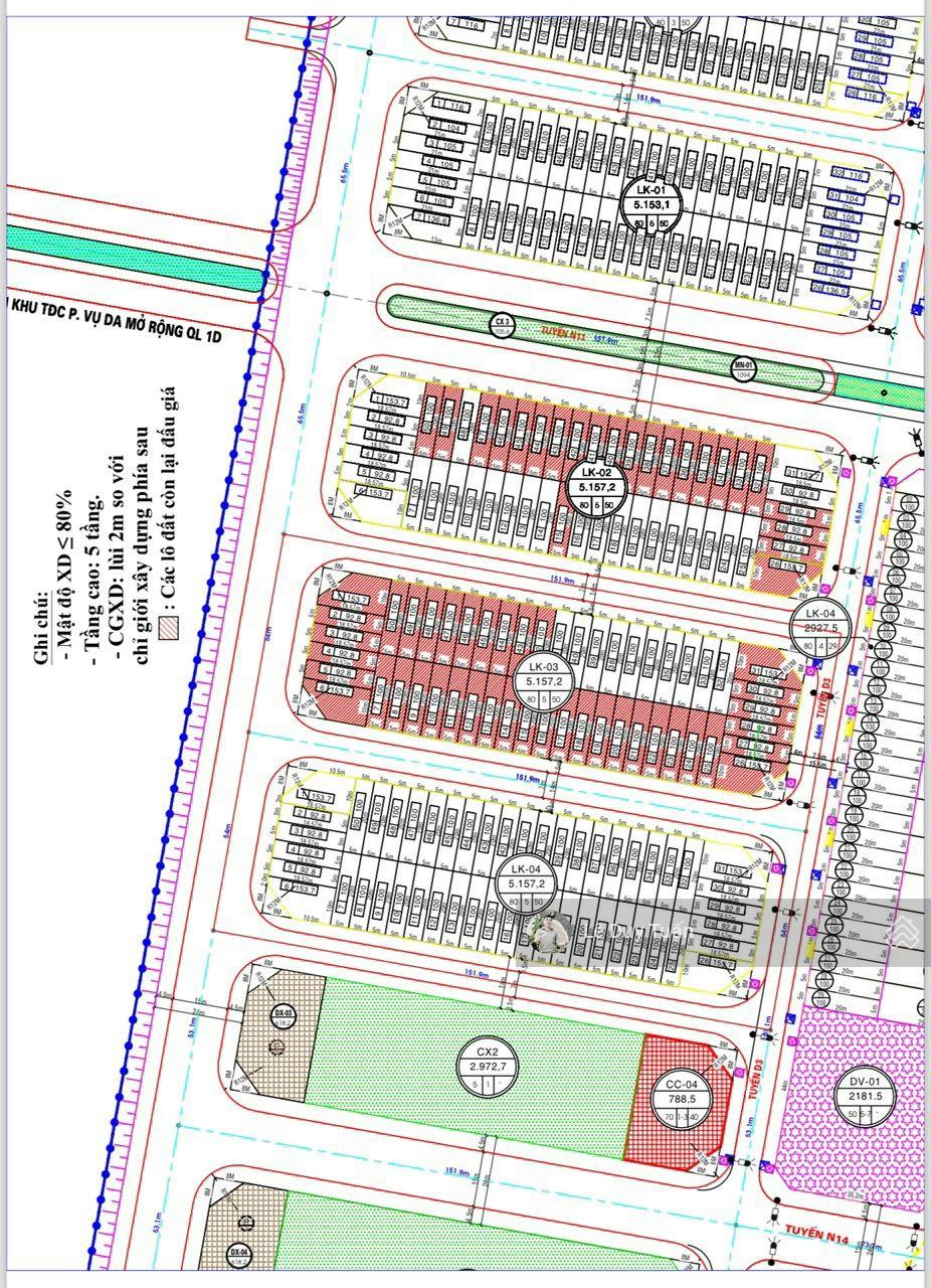 Bán Nhanh Vài Lô Mặt Tiền 100m2 ngang5x20 Khu Đô Thị Long Vân Mới, Quy Nhơn Gia Lai Giá 2ty6x