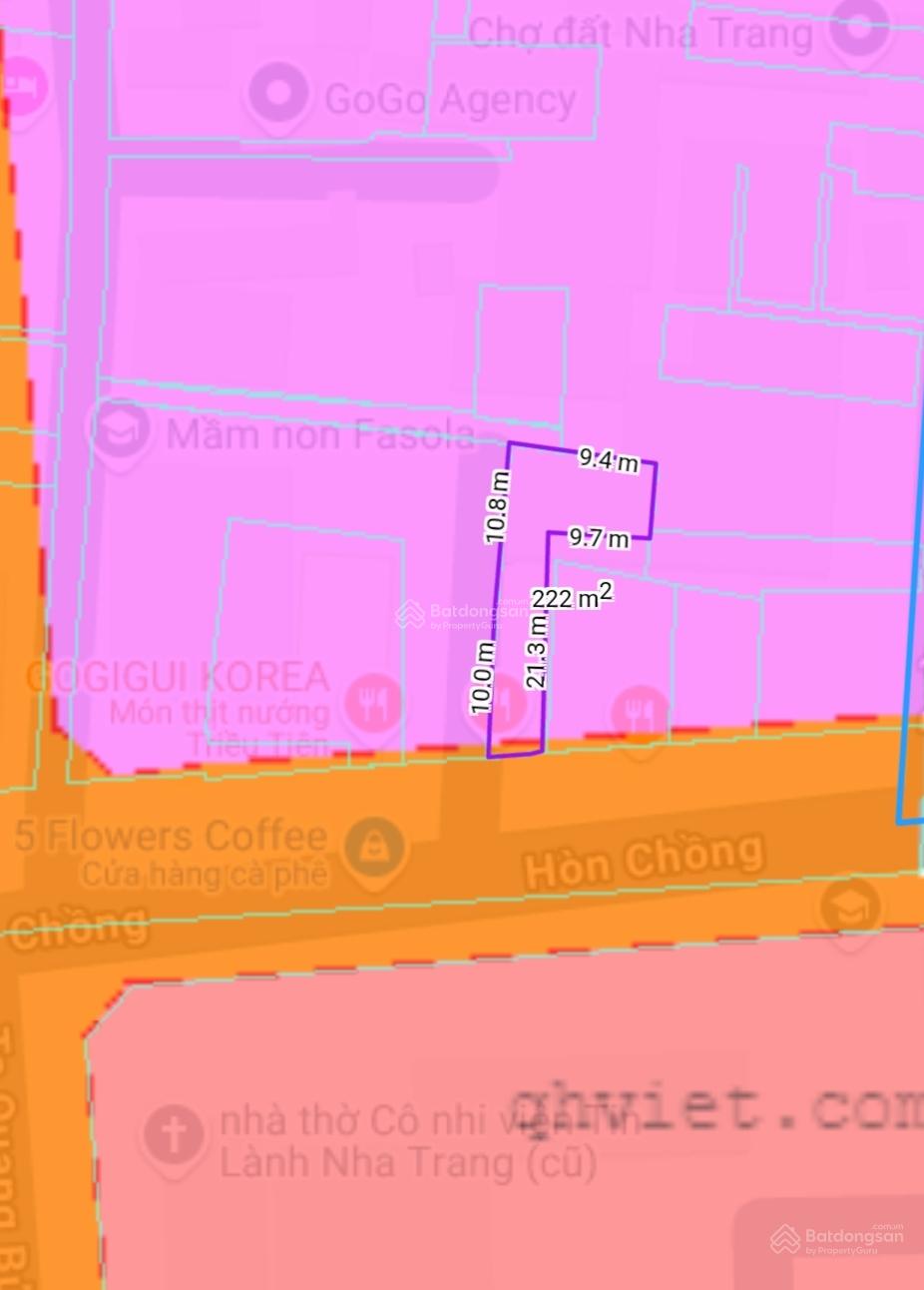 Mặt tiền đường Hòn Chồng, cách biển Hòn Chồng: 280m * Hiện đang kinh doanh * Giá: 35 tỷ
