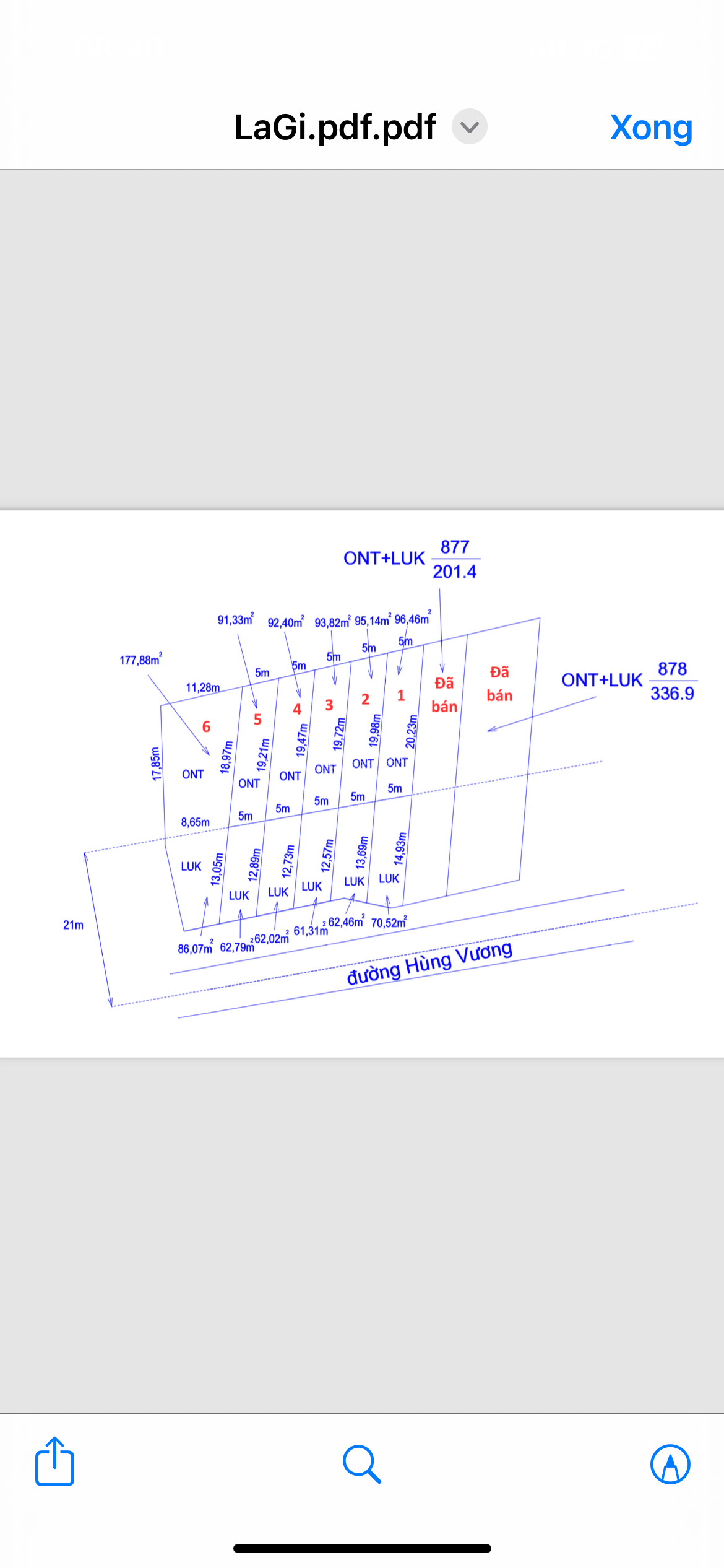 Bán đất mặt tiền Hùng Vương, Lagi, Bình Thuận (cũ), 5x20 m, full thổ cư, sổ đỏ giá 2,2 tỷ