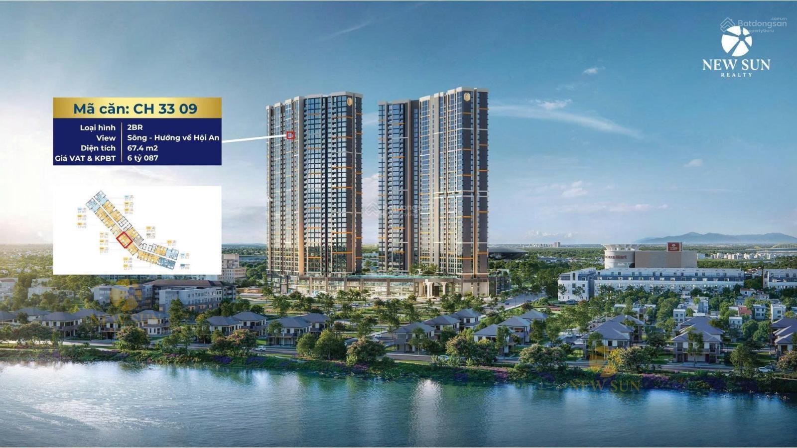 Căn hộ 2 phòng ngủ, view sông trực diện, tầng cao thoáng mát, Masteri Đà Nẵng - chỉ 5tỷ/căn