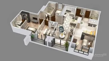 Bán căn hộ Dual key Goldmark City, 9,6 tỷ, 135m2, 4PN, 3WC,( thiết kế độc nhất khu sapphire)