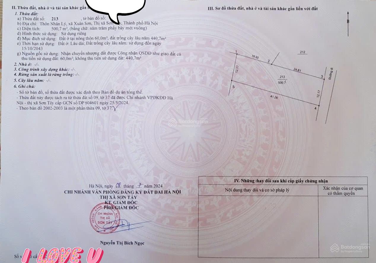 Bán đất tại đường 88, Xuân Sơn, Sơn Tây, Hà Nội, giá tốt 3,2 tỷ, 500m2