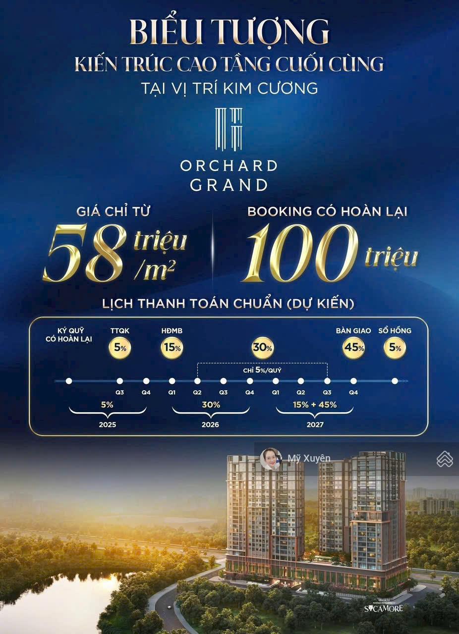 CĂN HỘ CAO CẤP ORCHARD GRAND-SYCAMORE của CAPITALAND tại TPM-Bình Dương chỉ 58TR/M2 với 99 tiện ích