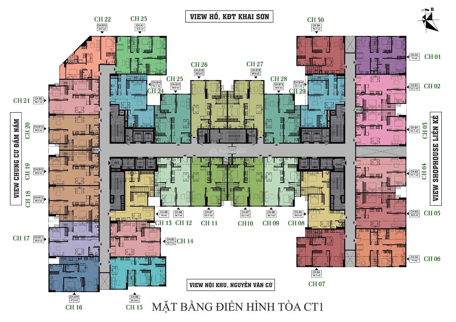 Bán suất ngoại giao 2PN 2WC Rice City Sông Hồng, 25 tr VND/m2, 77m2 tại Gia Quất, Long Biên, Hà Nội