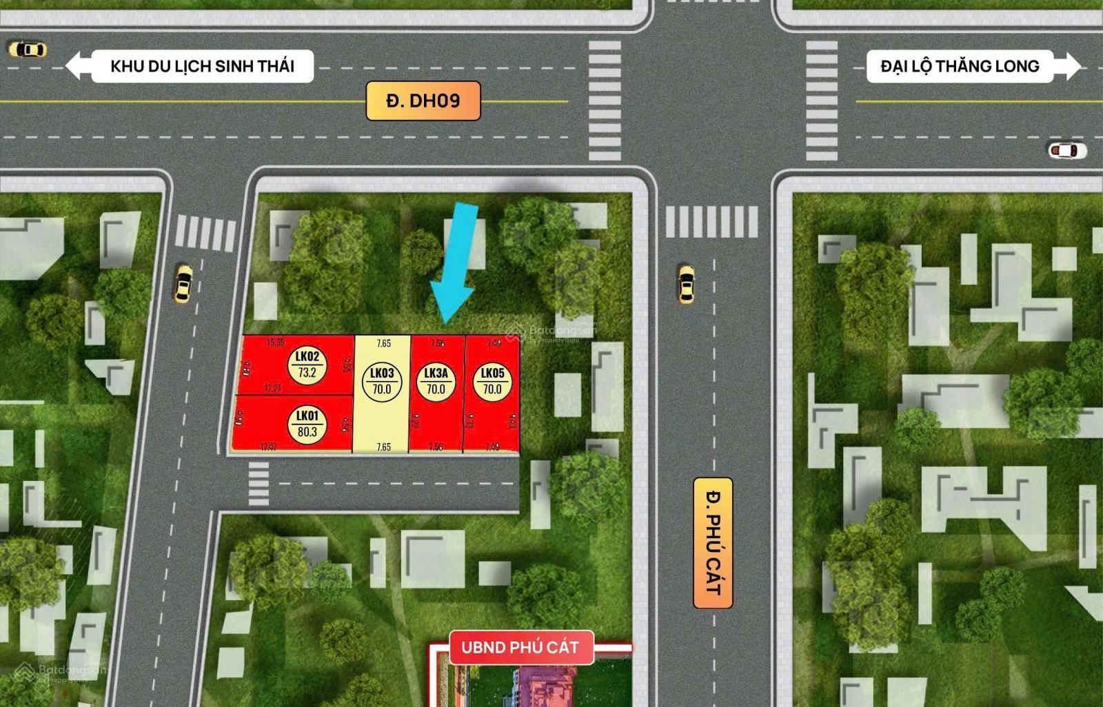 Bán đất chính chủ tại thôn 4 Phú Cát 70m2 MT 6m nhỉnh 2 tỷ 0977 514 ***