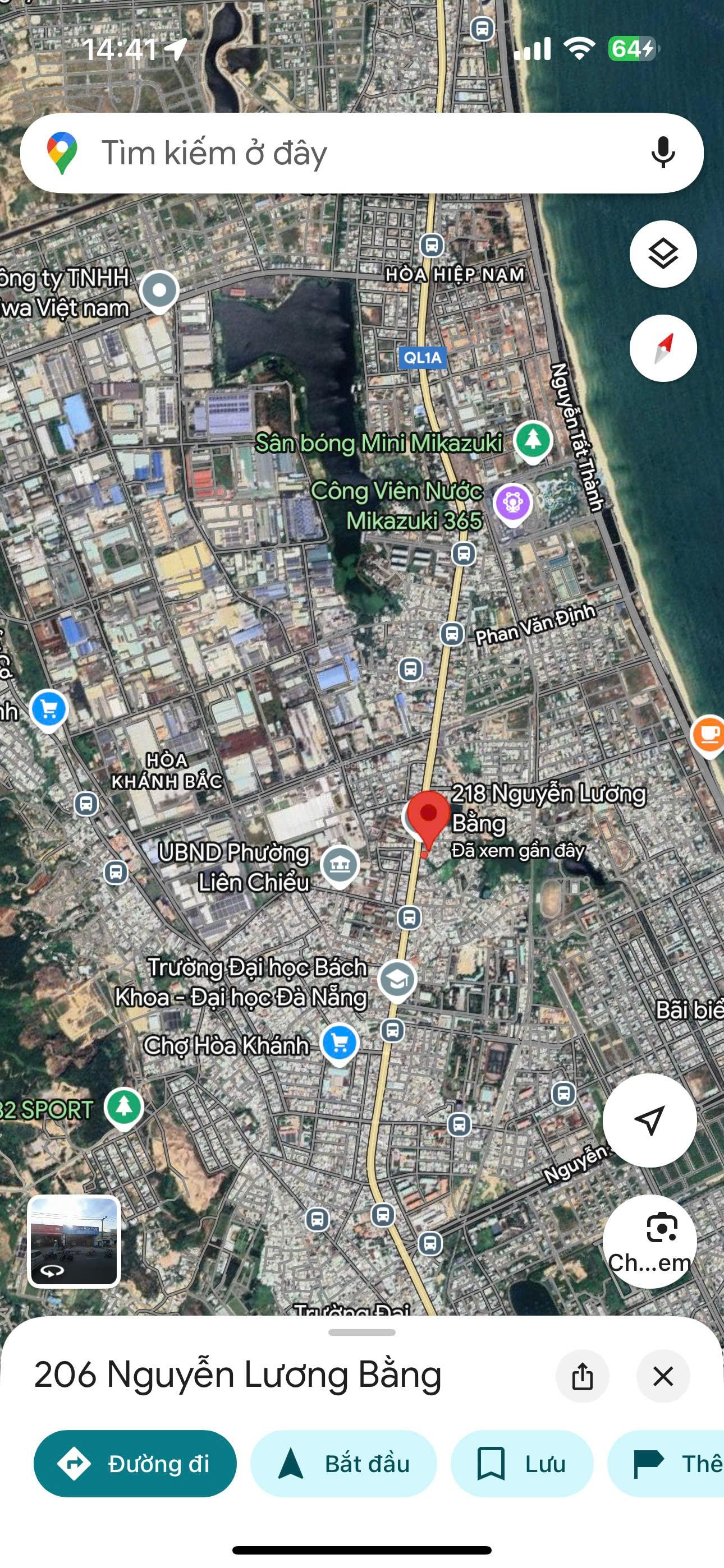 Chính chủ cần bán đất mặt tiền Nguyễn Lương Bằng, ngang 5m, nở hậu. Tặng nhà cấp 4