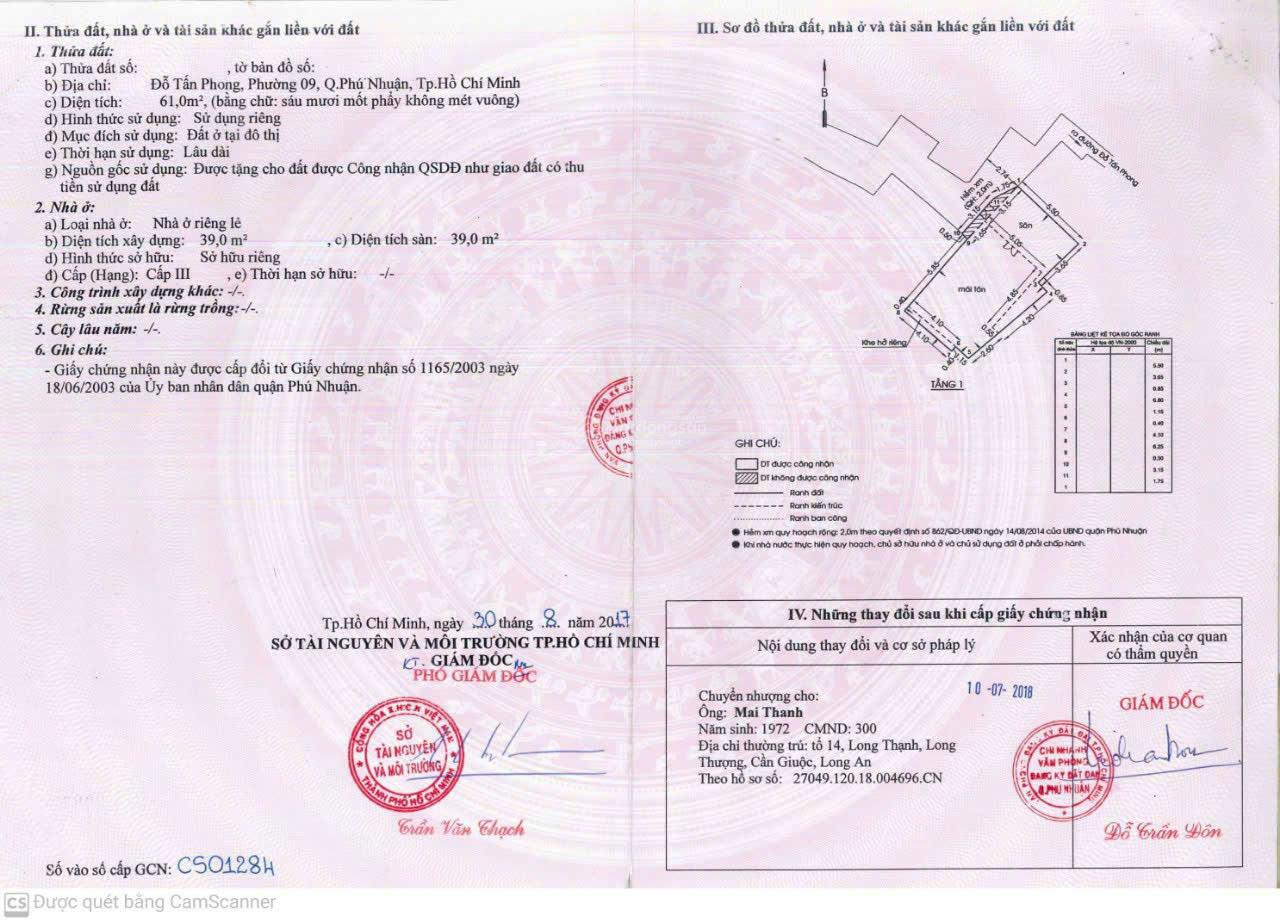 Dưới 90tr/m2 tại trung tâm quận Phú Nhuận, tiện xây CHDV