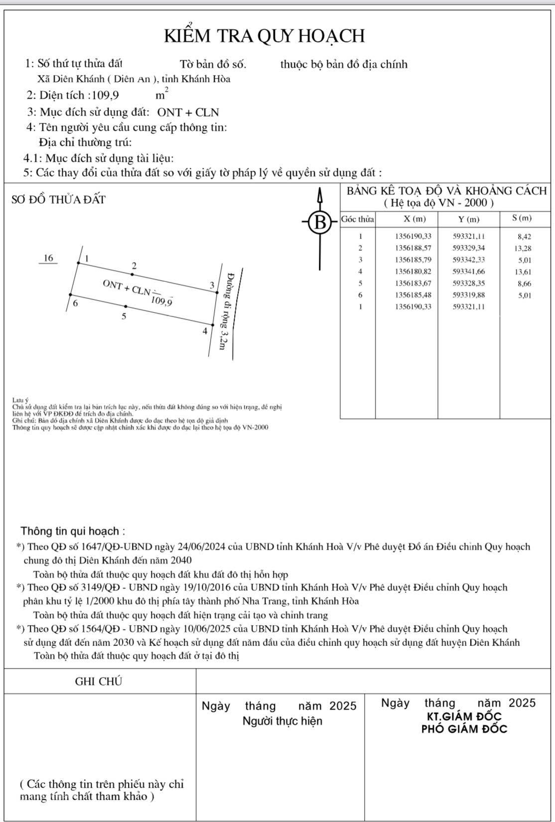 Bán lô đất Phú An Nam 1 - Diên An - Diên Khánh 109.9m2 có 90m2 thổ cư, siêu đẹp giá rẻ chỉ 1.6 tỷ