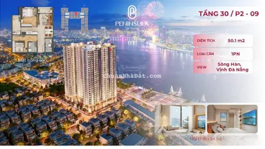 Giỏ 2 phòng ngủ Peninsula, view sông trực diện, giá gốc CDT