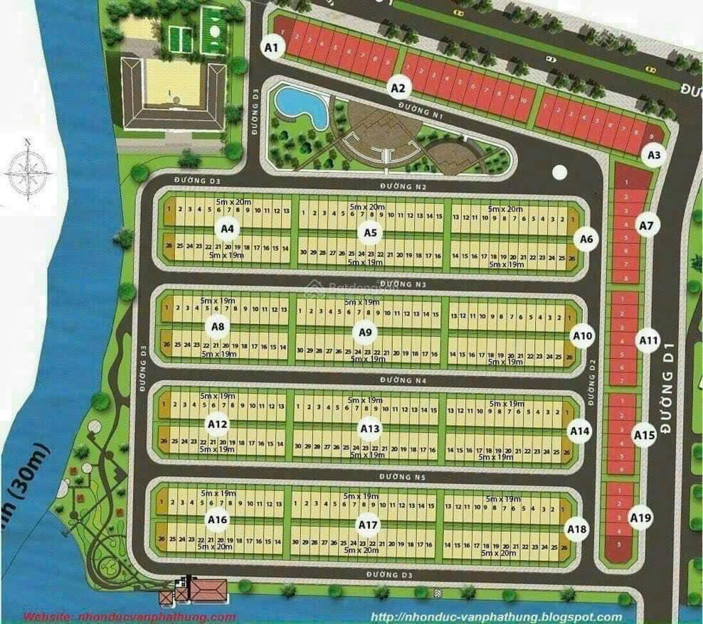 Bán đất nền dự án đẹp tại Nhơn Đức, 5 tỷ, 100m2, View công viên gần sông