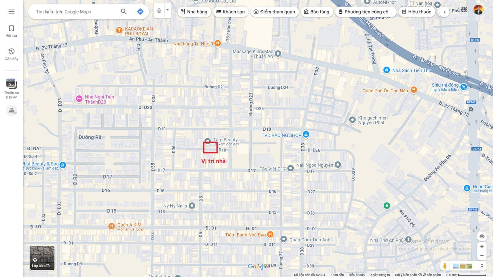 Bán biệt thự 1T2L 10x30m hoàn công, đường D18 KDC Việt Sing p. An Phú, tặng nội thất